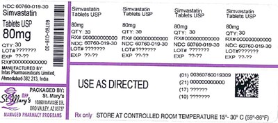 Simvastatin 60760 019 30